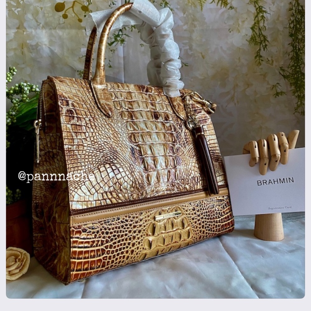 💟($415)💟GORGEOUS NWT BRAHMIN 💟TOASTED KEMPSEY CAROLINE SATCHEL